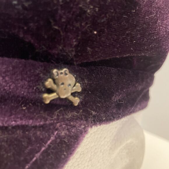 Purple Hat By Pink Cookie, Velour Like, Paperboy Style. - Picture 4 of 8